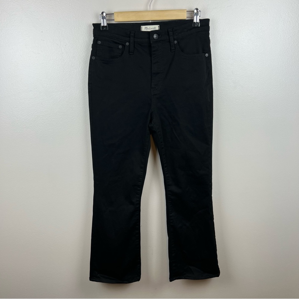 Madewell Cali Demi-Boot Jeans Size 28 Black Frost Tencel Denim Stretch Cropped